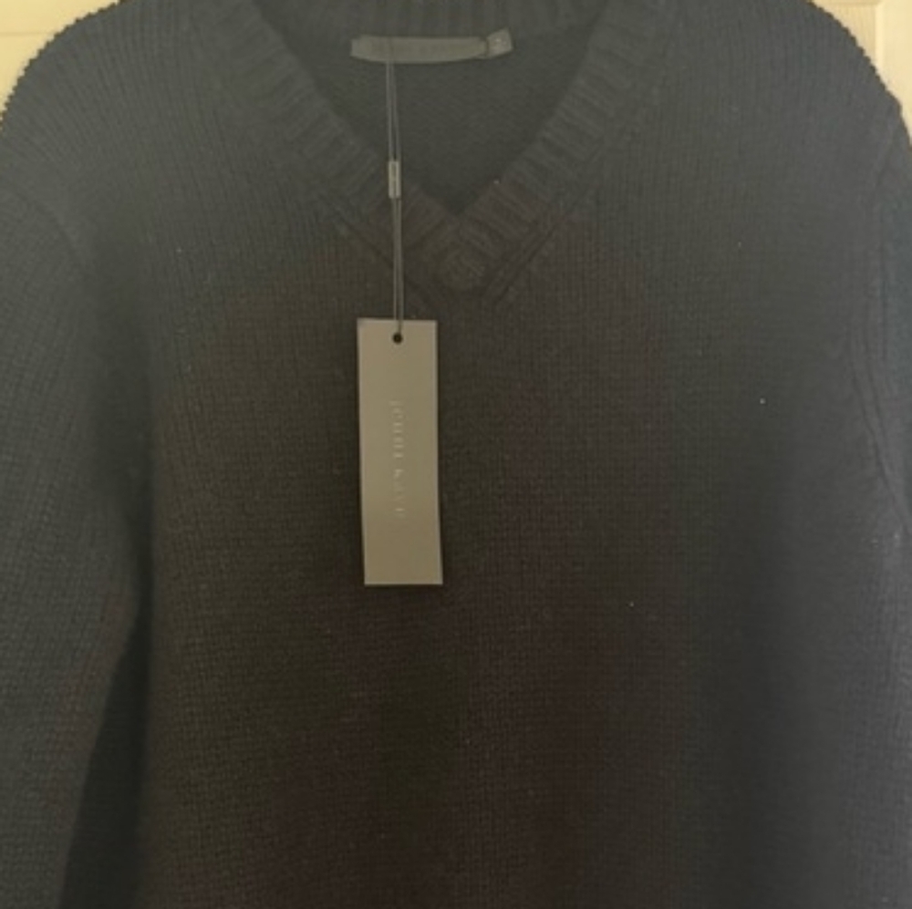 NWT Jenni Kayne Cashmere Kate V-Neck Black XSmall/Small Oversized - Picture 3 of 9